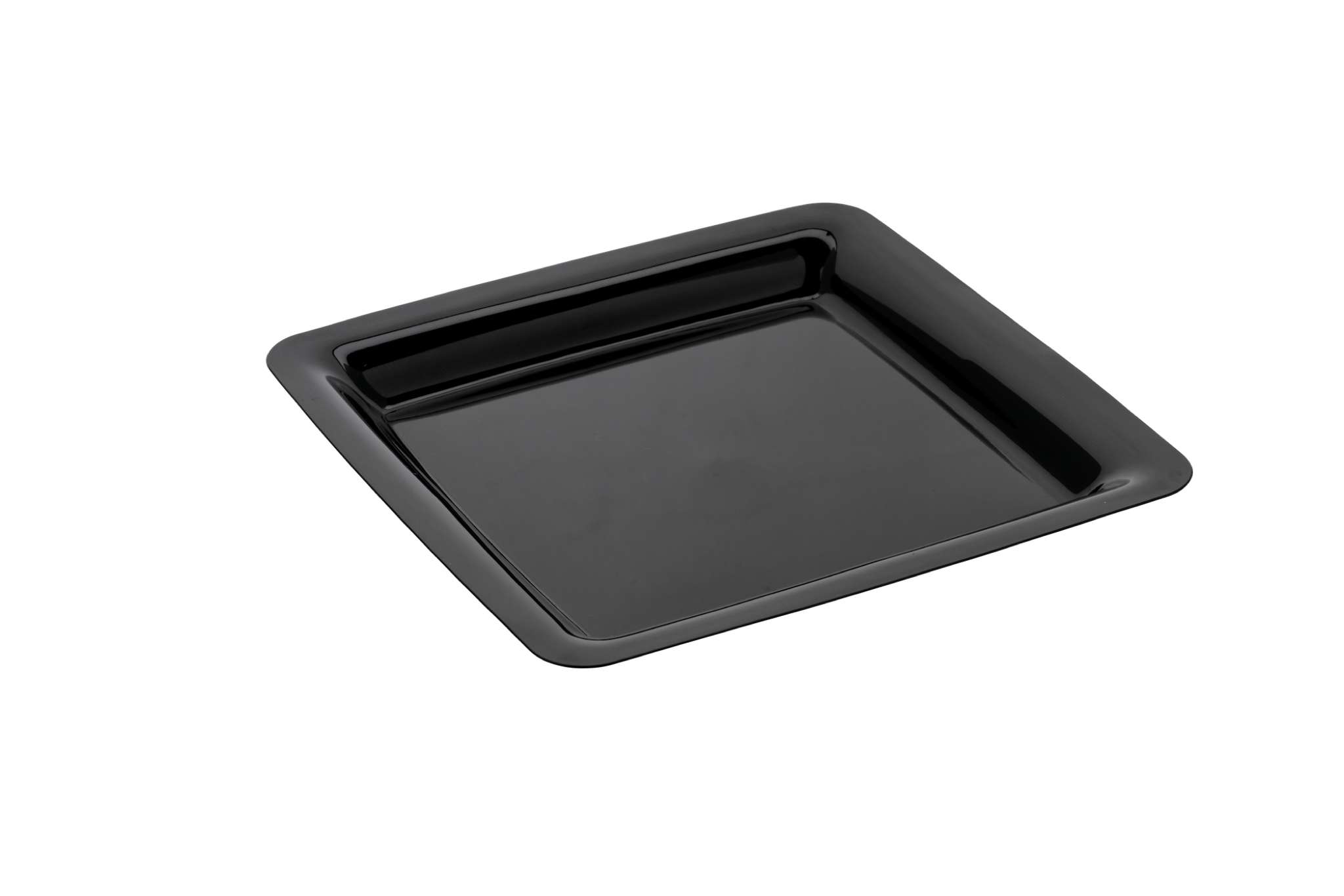 Assiette carrée réemployable PP Noir 18x18cm Sabert